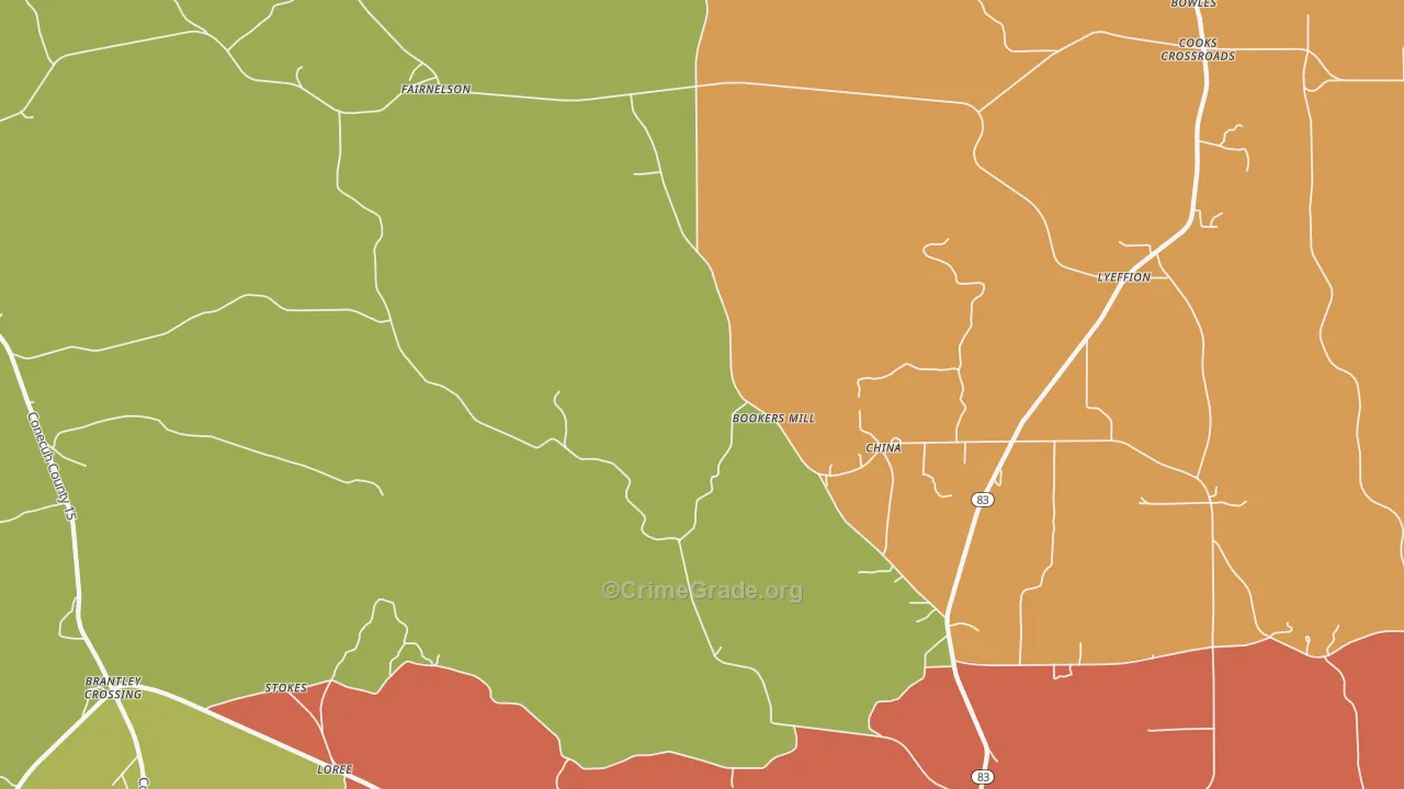 China, AL Map of Theft Rates