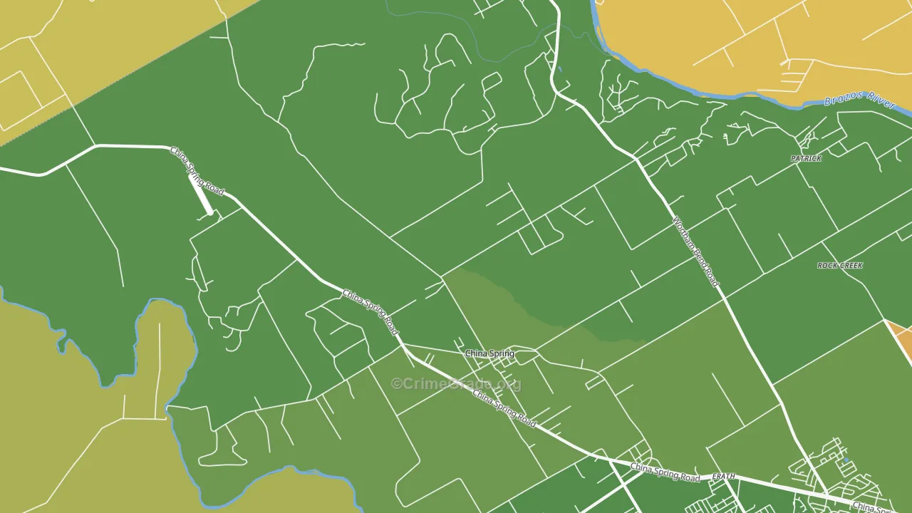China Spring, TX Map of Theft Rates