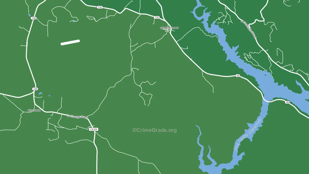 Chinese Camp, CA Map of Theft Rates
