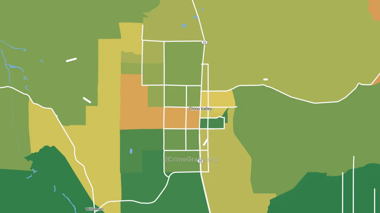Chino Valley, AZ Map of Theft Rates