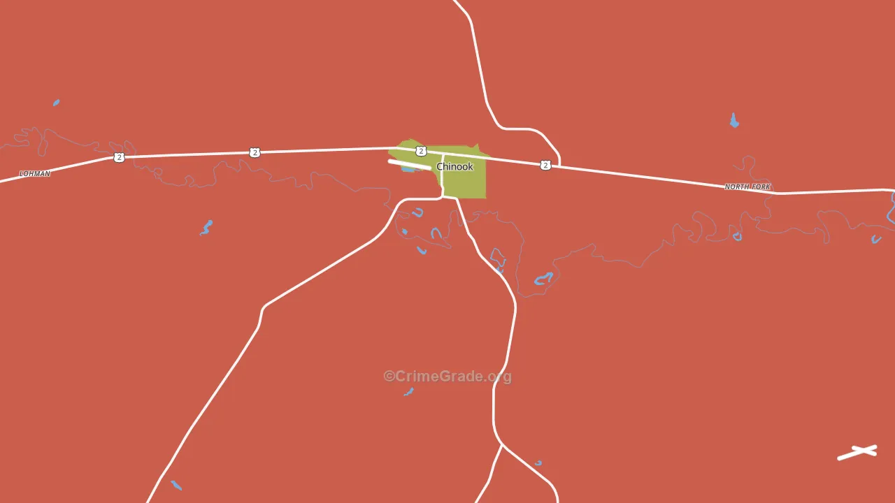 Chinook, MT Map of Theft Rates