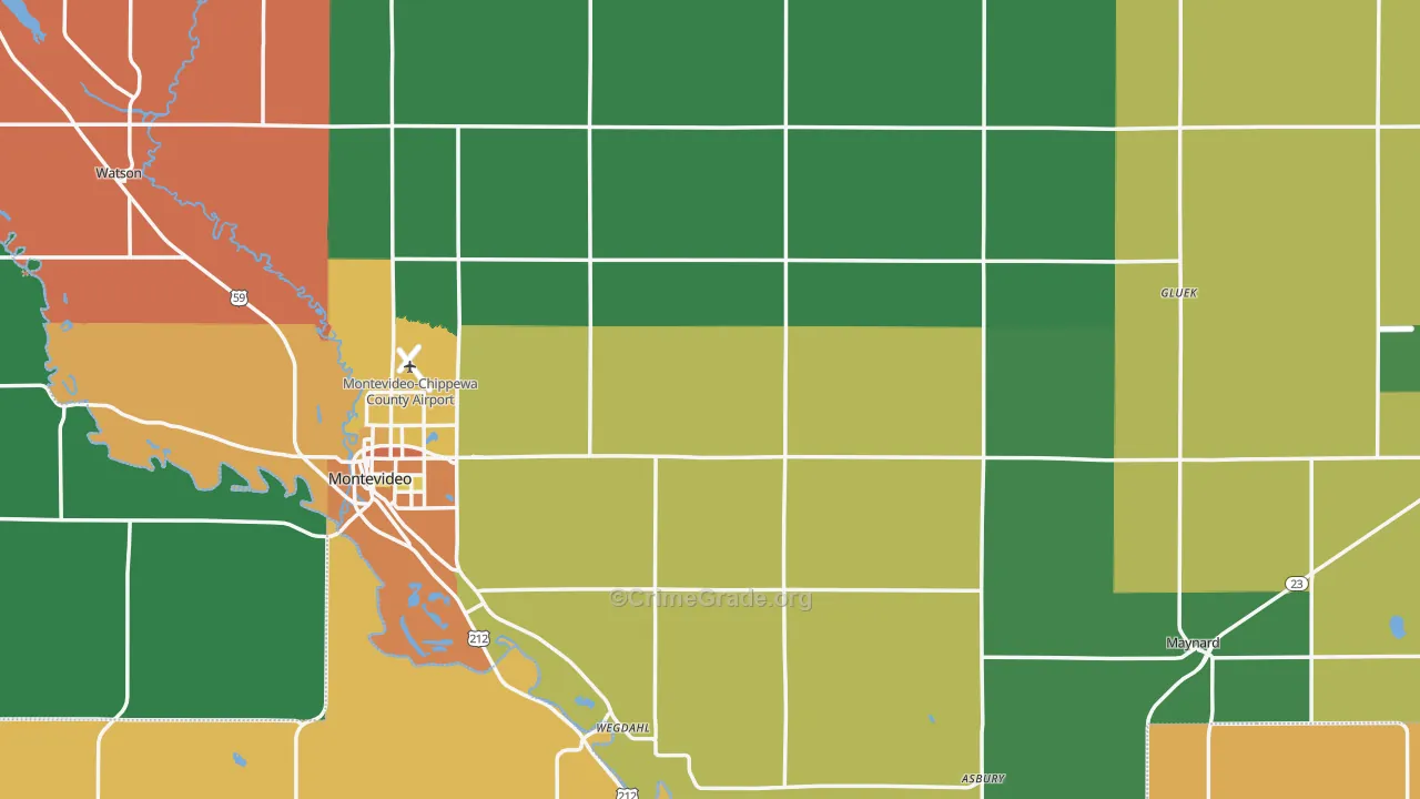 Chippewa County, MN Map of Theft Rates