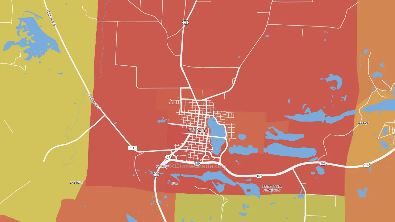Chisholm, MN Map of Theft Rates
