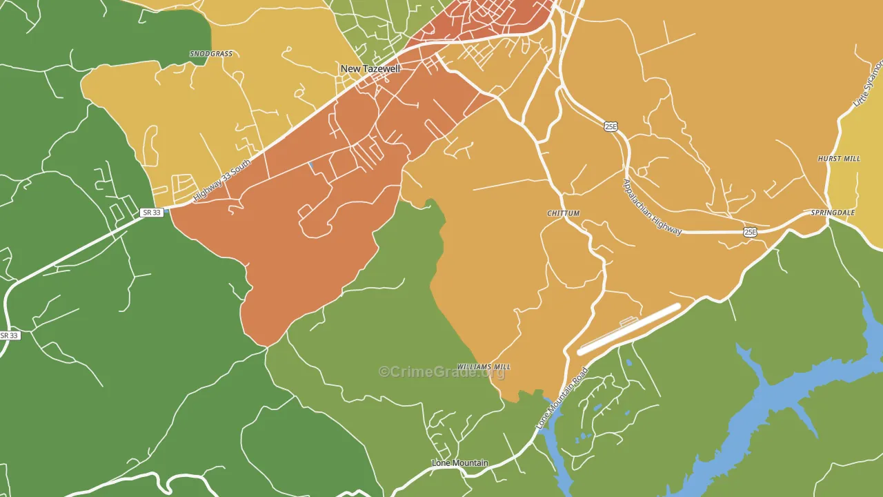 Chittum, TN Map of Theft Rates