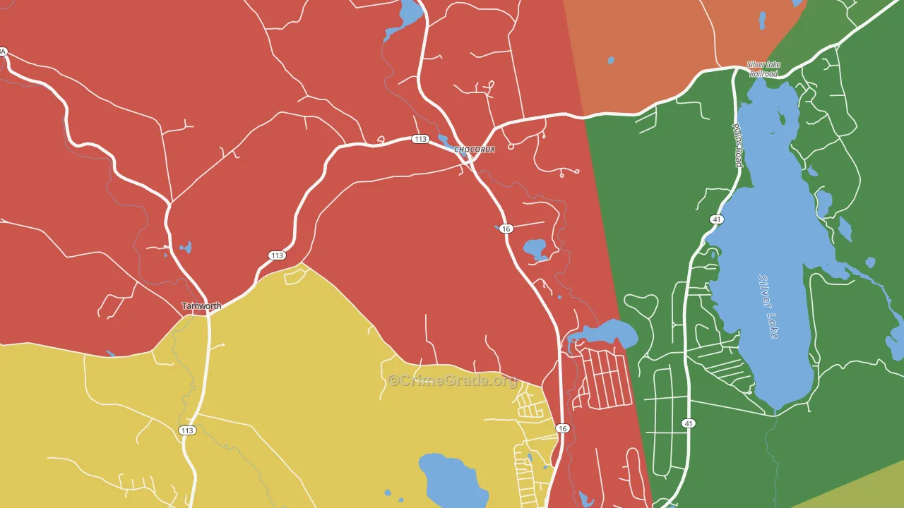 Chocorua, NH Map of Theft Rates