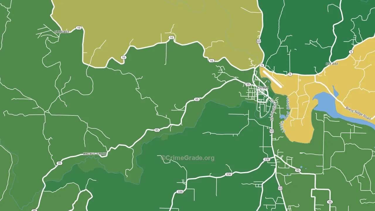 Choctaw, AR Map of Theft Rates