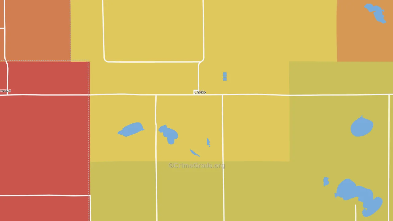 Chokio, MN Map of Theft Rates