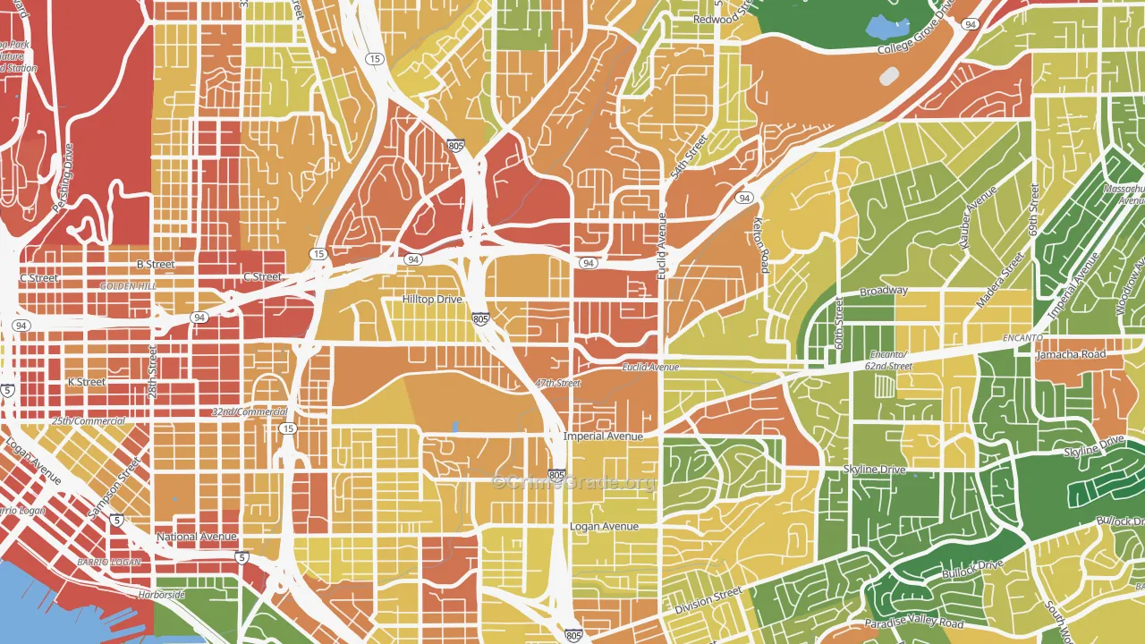 Chollas View, San Diego, CA Map of Theft Rates