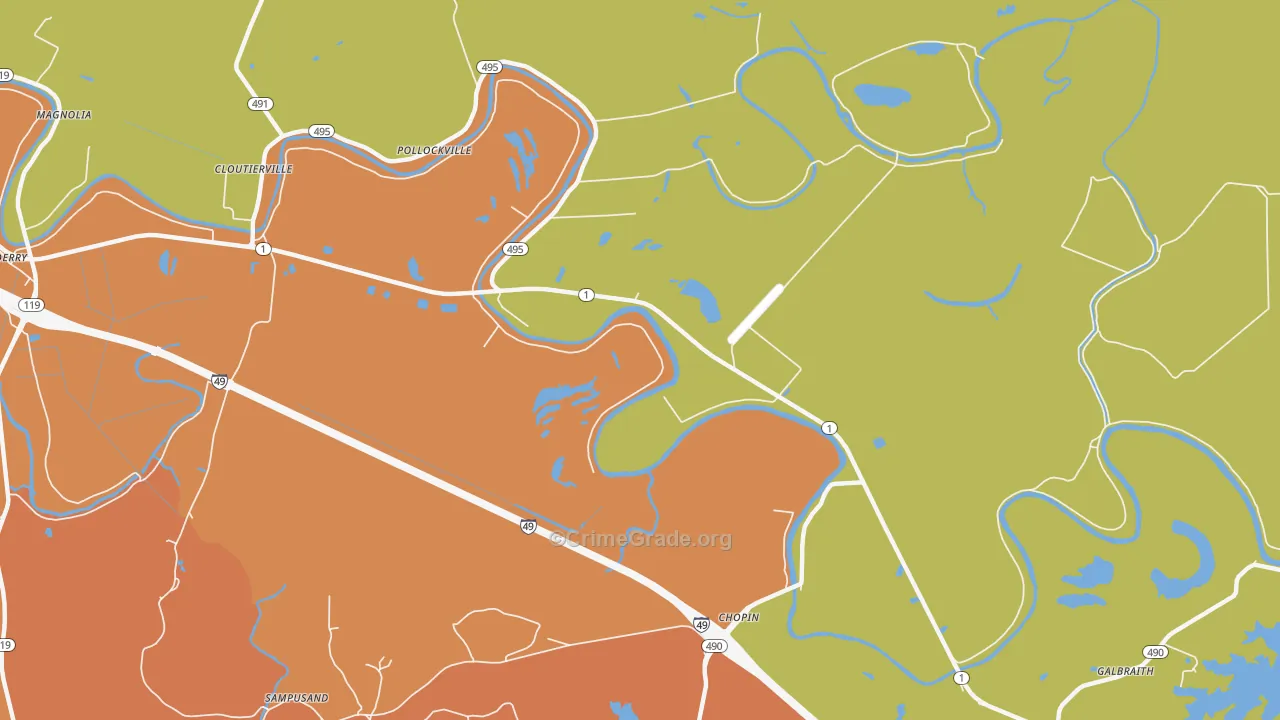 Chopin, LA Map of Theft Rates