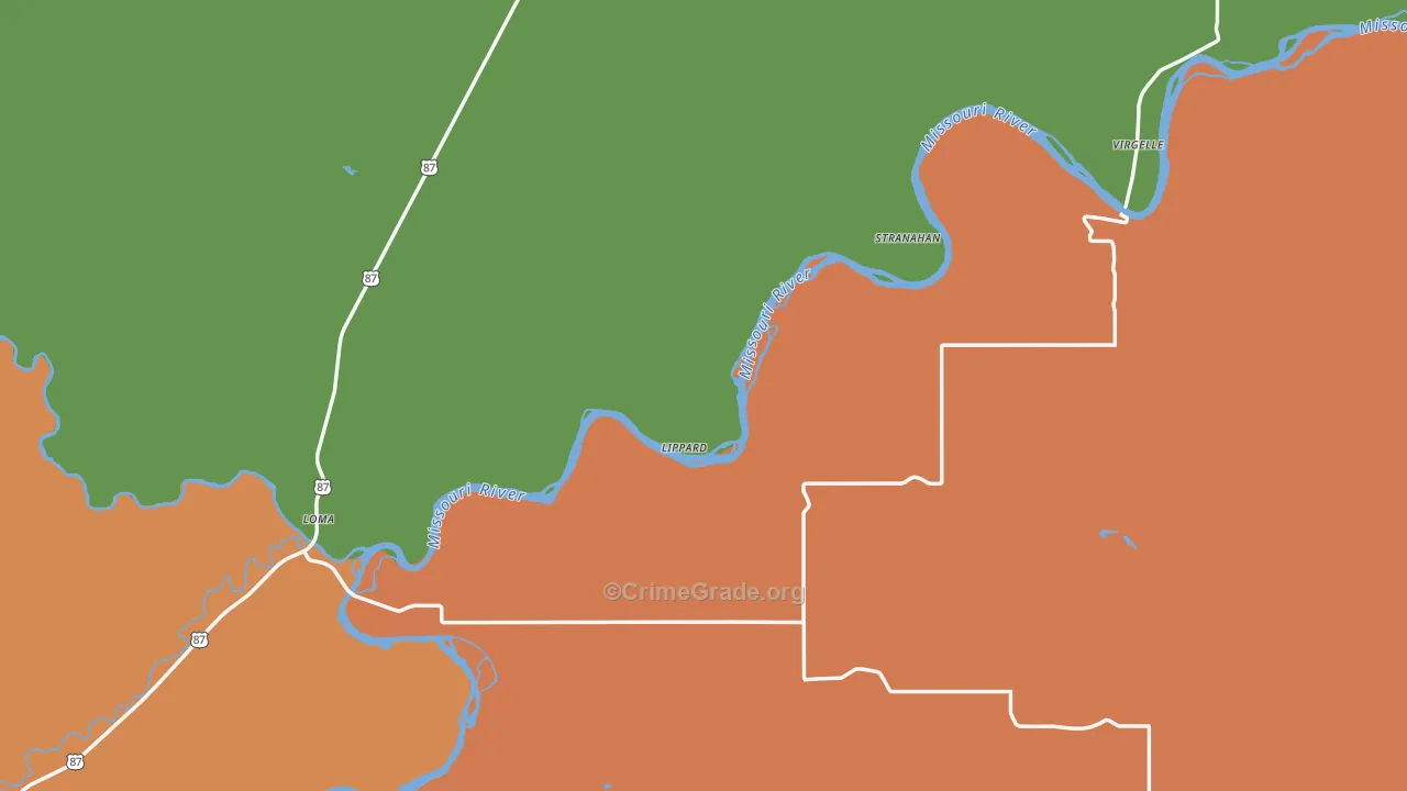 Chouteau County, MT Map of Theft Rates