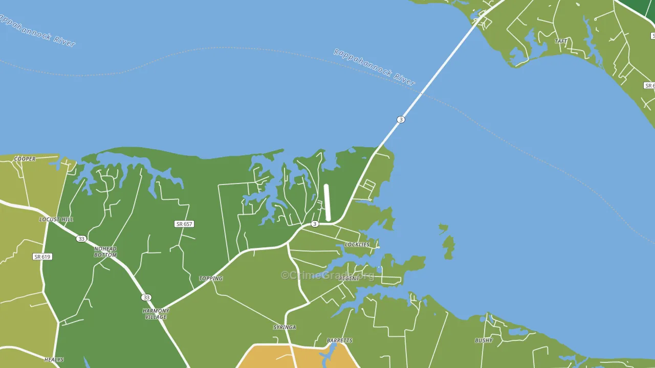Christchurch, VA Map of Theft Rates