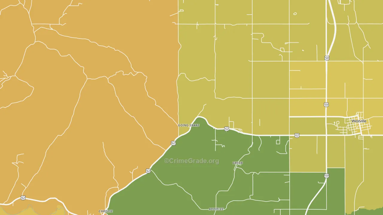 Christie, OK Map of Theft Rates