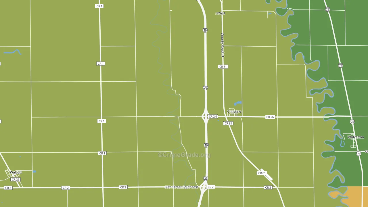 Christine, ND Map of Theft Rates
