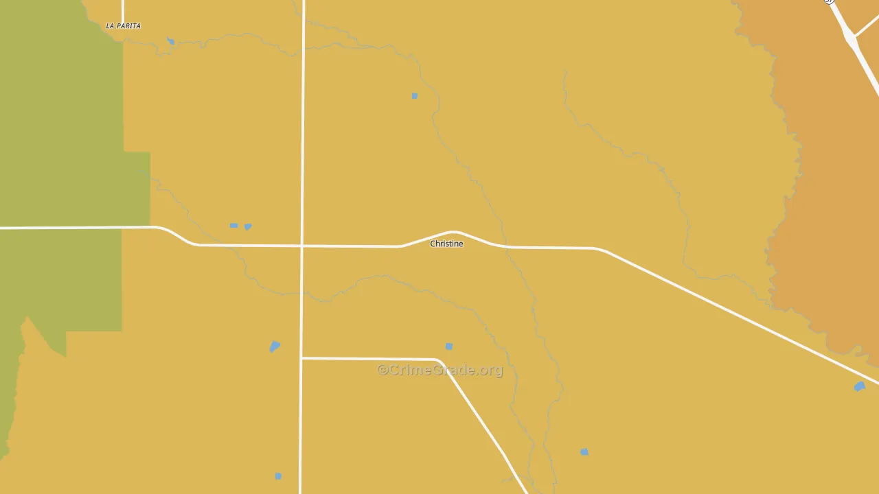 Christine, TX Map of Theft Rates