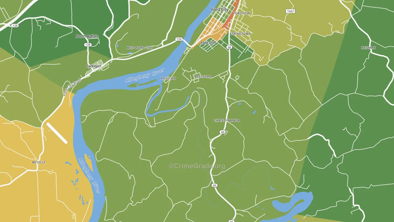 Christy Manor, PA Map of Theft Rates