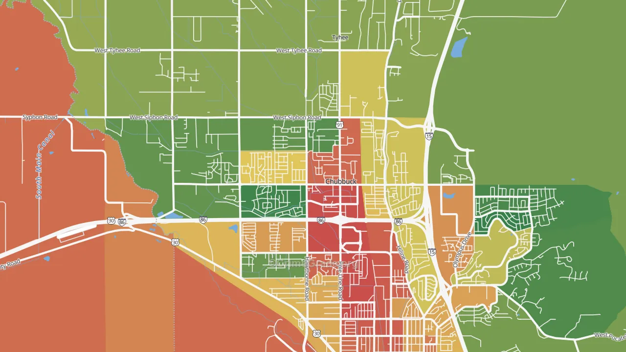 Chubbuck, ID Map of Theft Rates