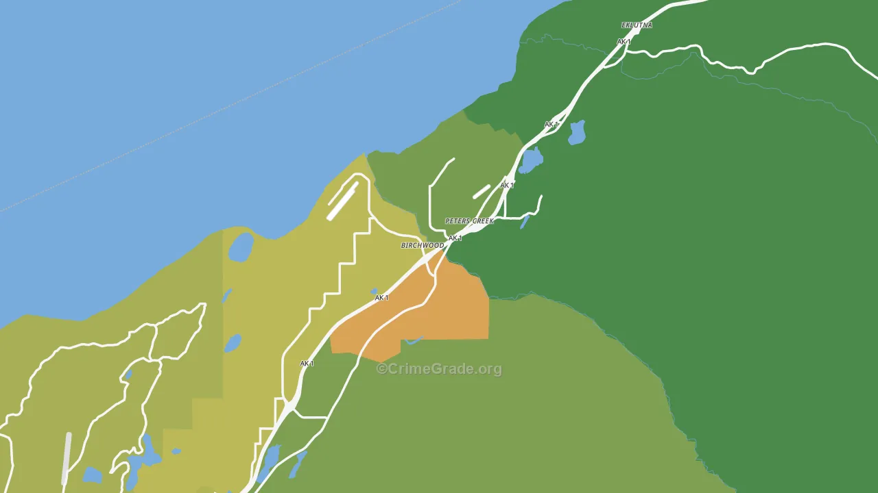 Chugiak, AK Map of Theft Rates