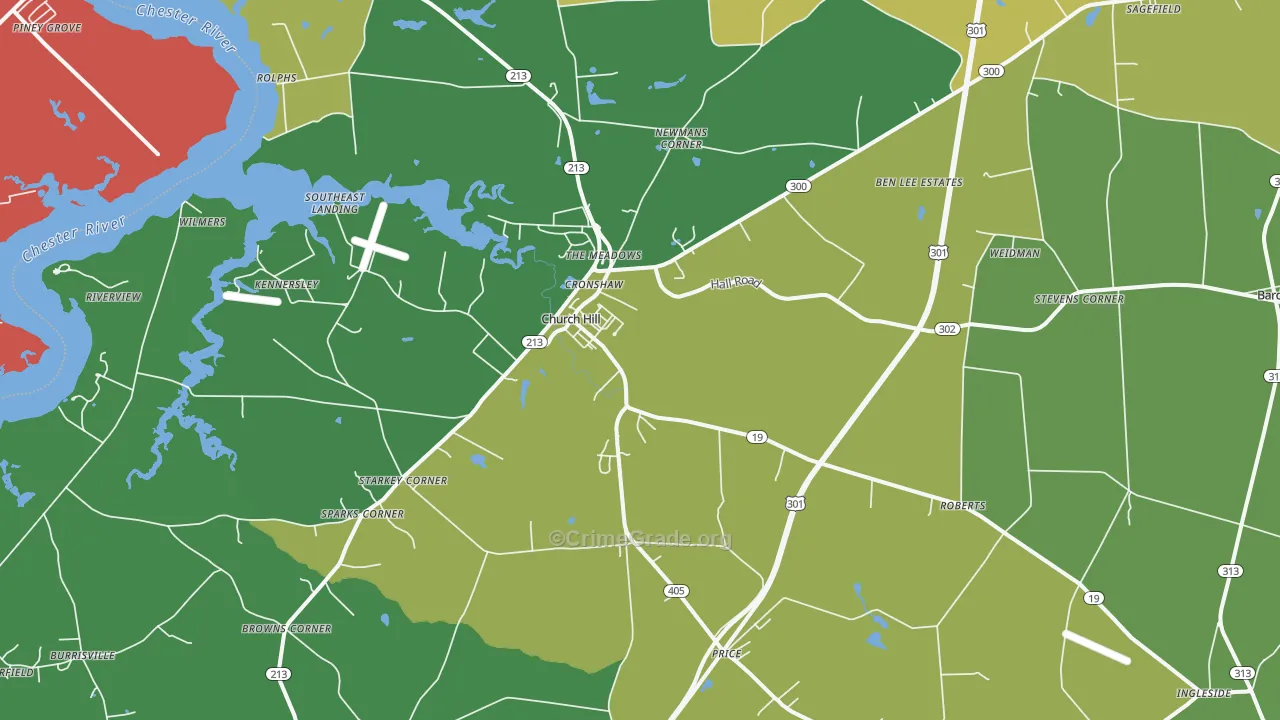 Church Hill, MD Map of Theft Rates