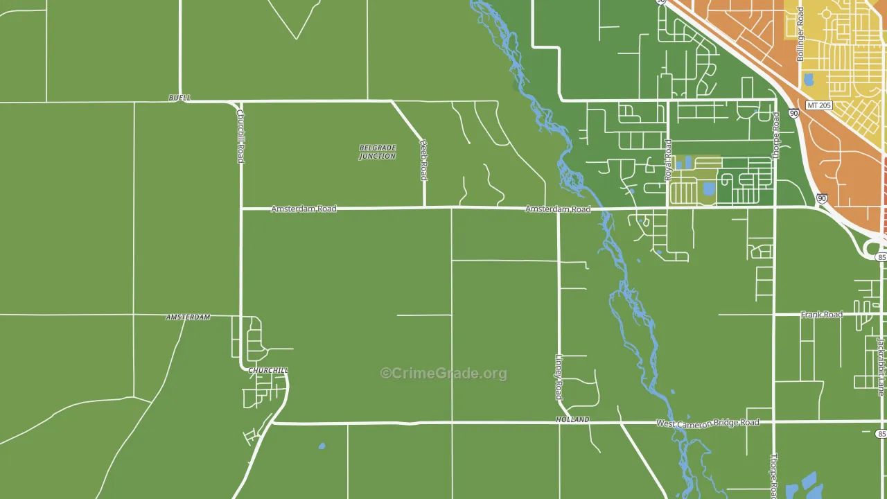 Church Hill, MT Map of Theft Rates