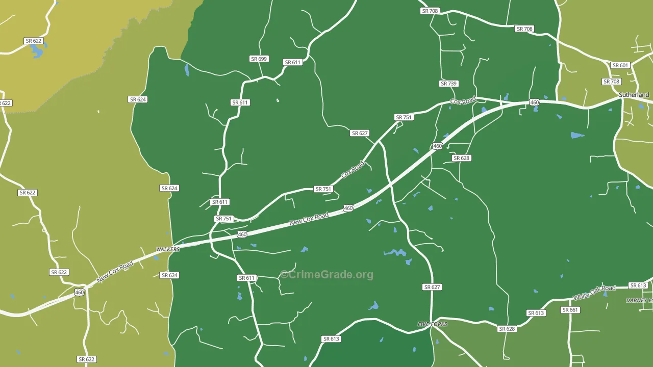 Church Road, VA Map of Theft Rates