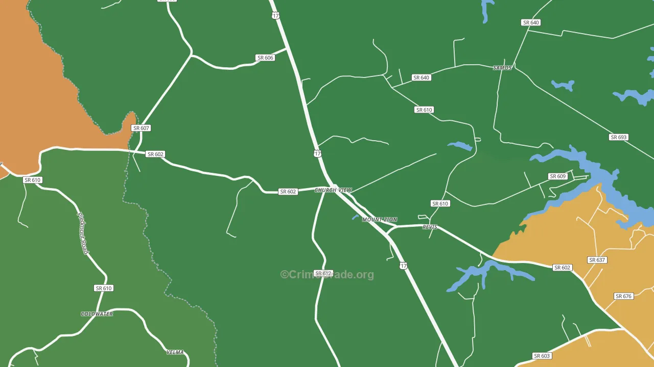 Church View, VA Map of Theft Rates