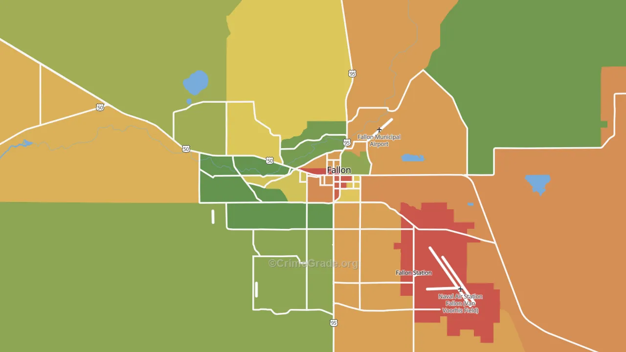 Churchill County, NV Map of Theft Rates
