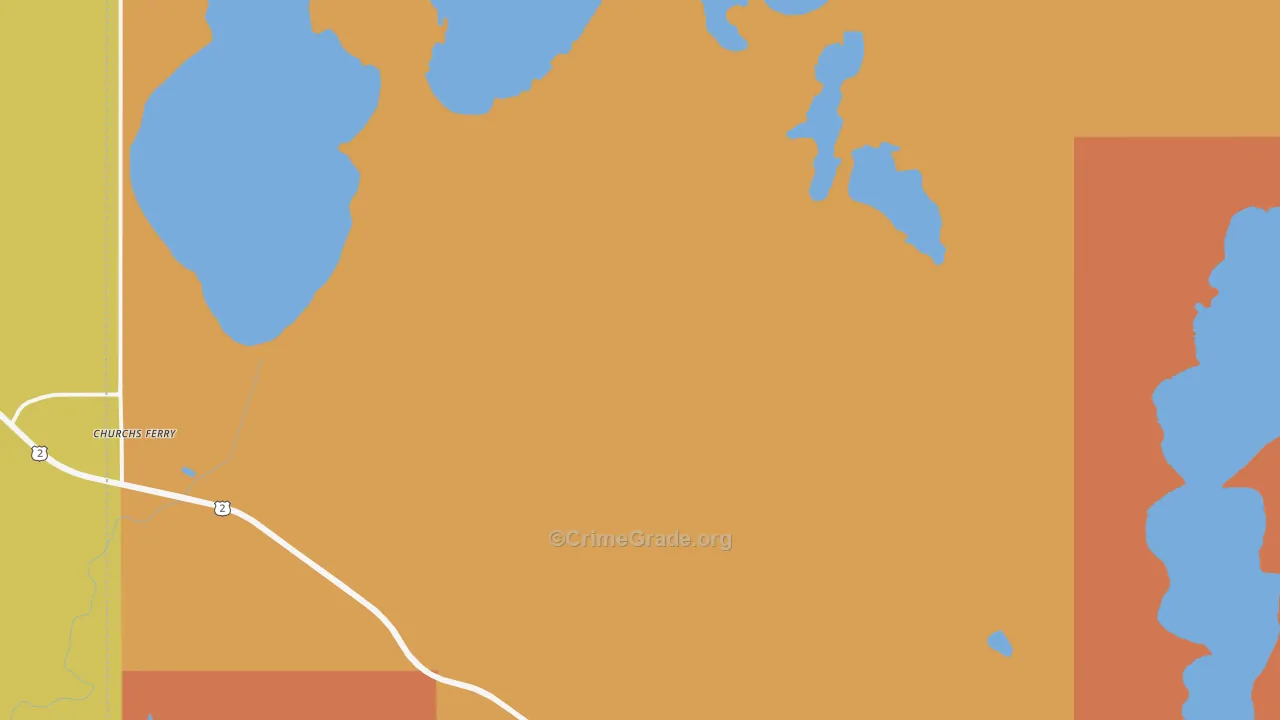 Churchs Ferry, ND Map of Theft Rates