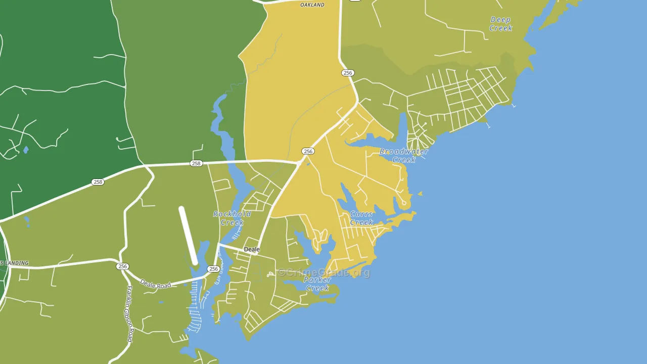 Churchton, MD Map of Theft Rates