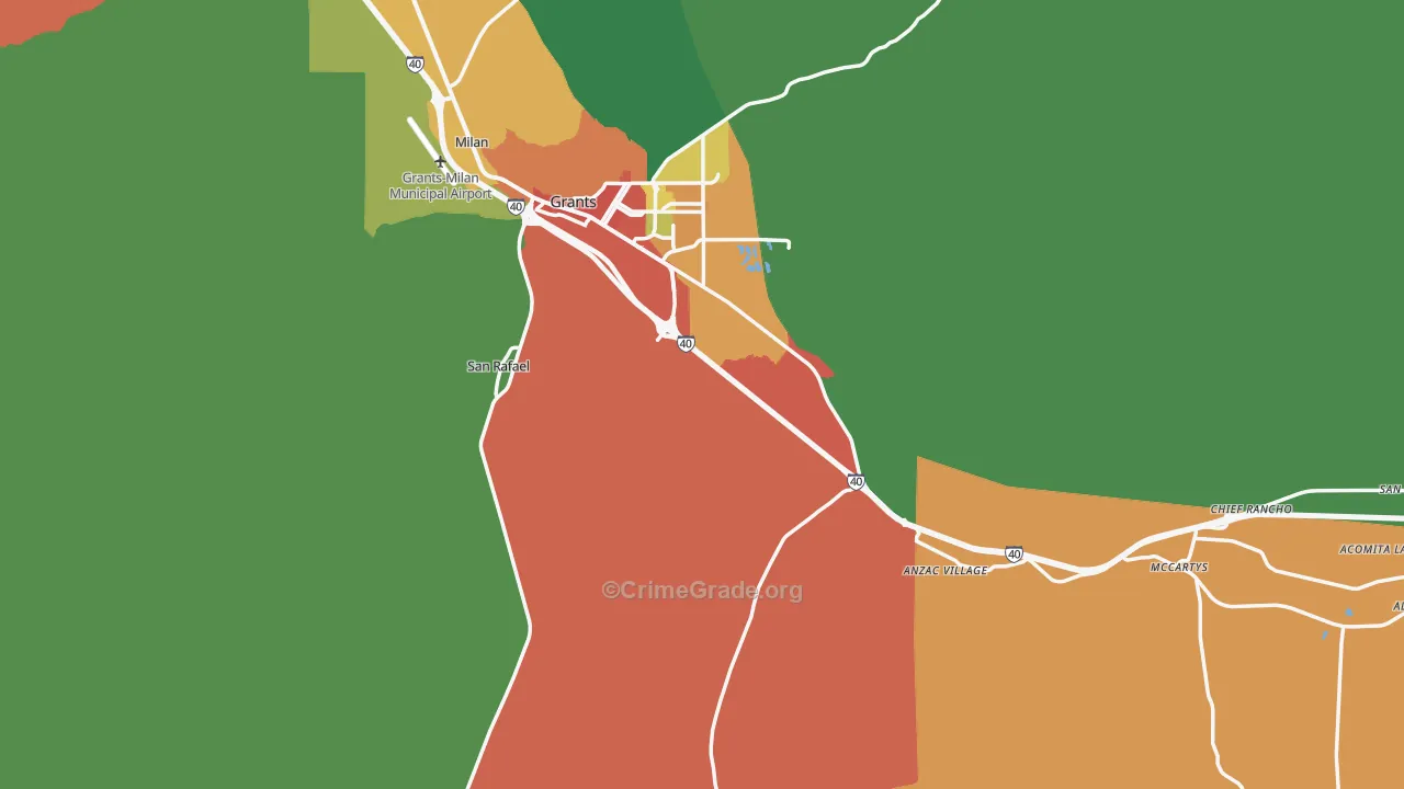 Cibola County, NM Map of Theft Rates
