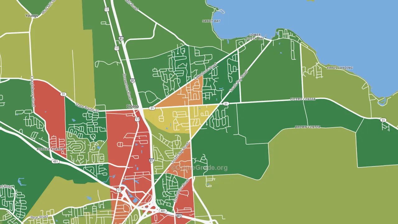 Cicero, NY Map of Theft Rates