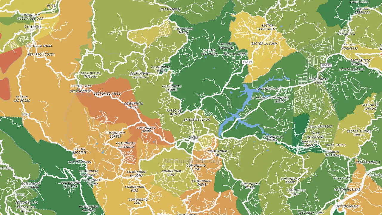 Cidra, PR Map of Theft Rates