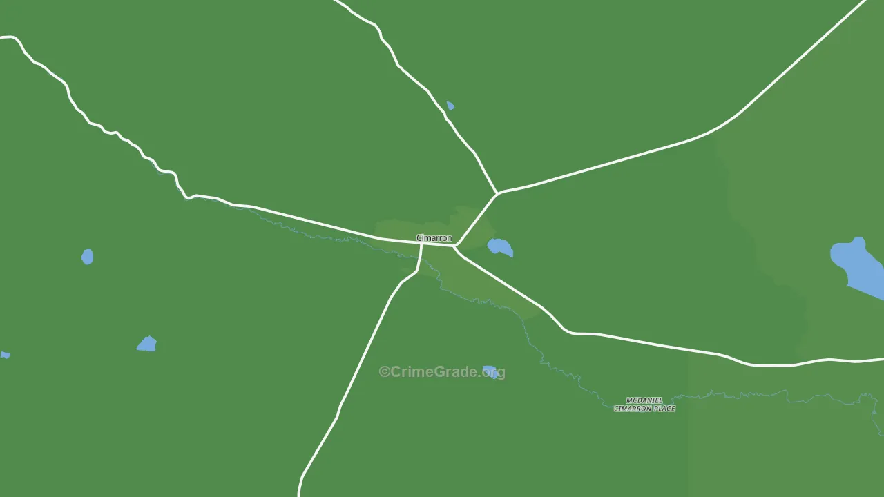 Cimarron, NM Map of Theft Rates