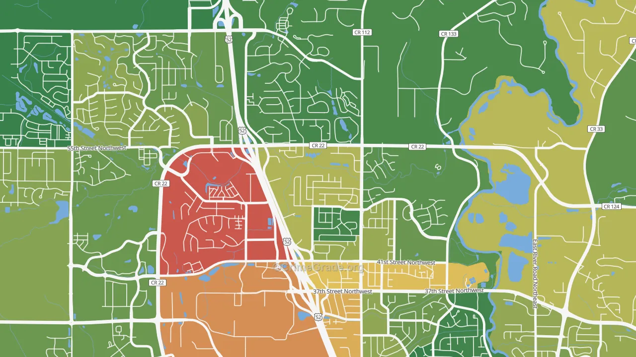 Cimarron, Rochester, MN Map of Theft Rates