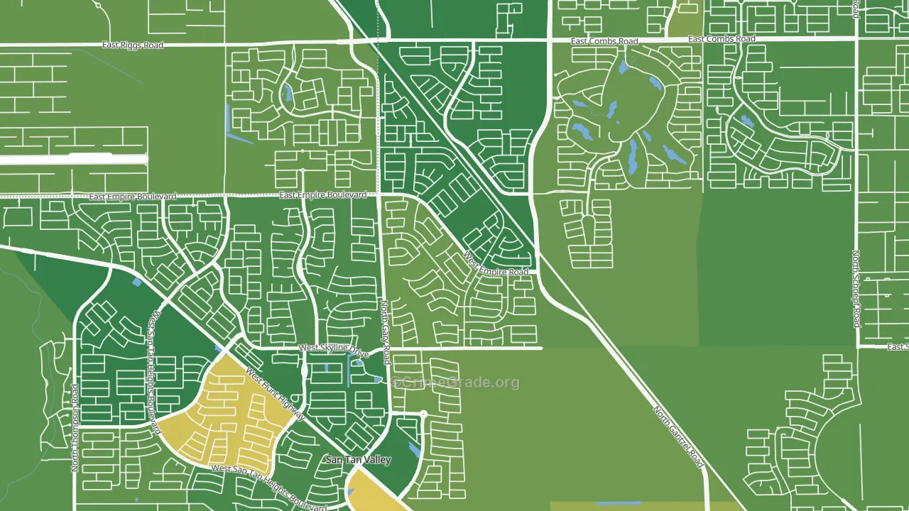 Circle Cross Ranch, San Tan Valley, AZ Map of Theft Rates