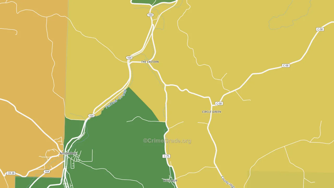 Circle Green, OH Map of Theft Rates