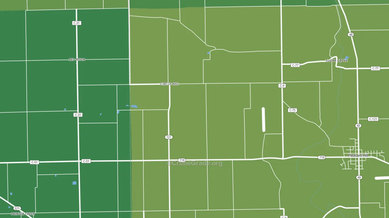 Circle Hill, OH Map of Theft Rates