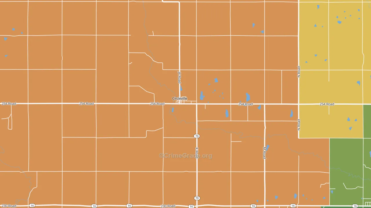 Circleville, KS Map of Theft Rates