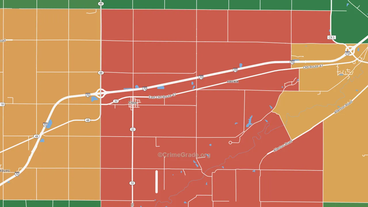 Cisco, IL Map of Theft Rates