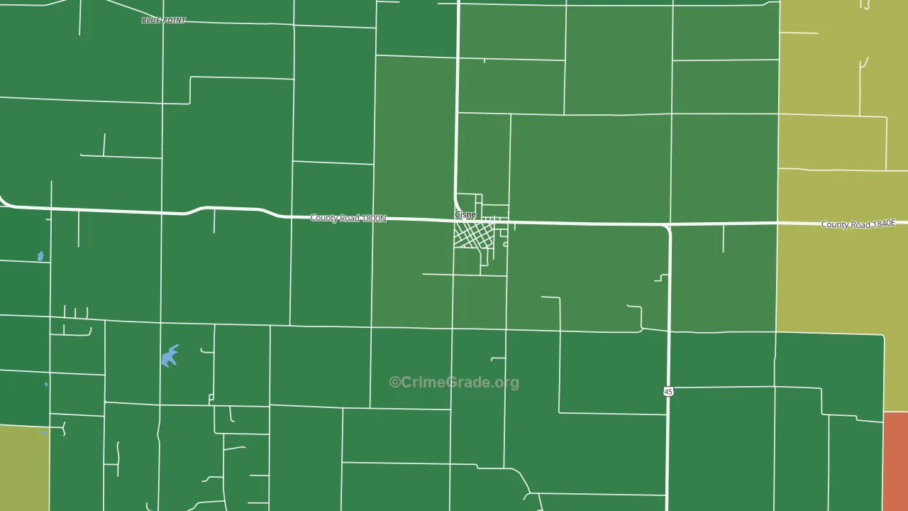 Cisne, IL Map of Theft Rates