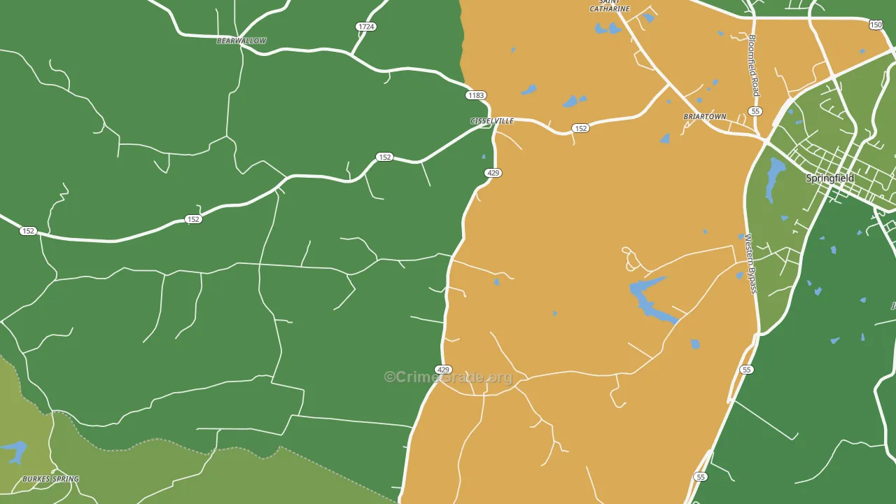 Cisselville, KY Map of Theft Rates
