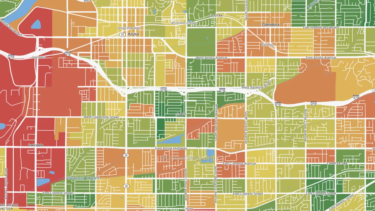 Citrus, CA Map of Theft Rates