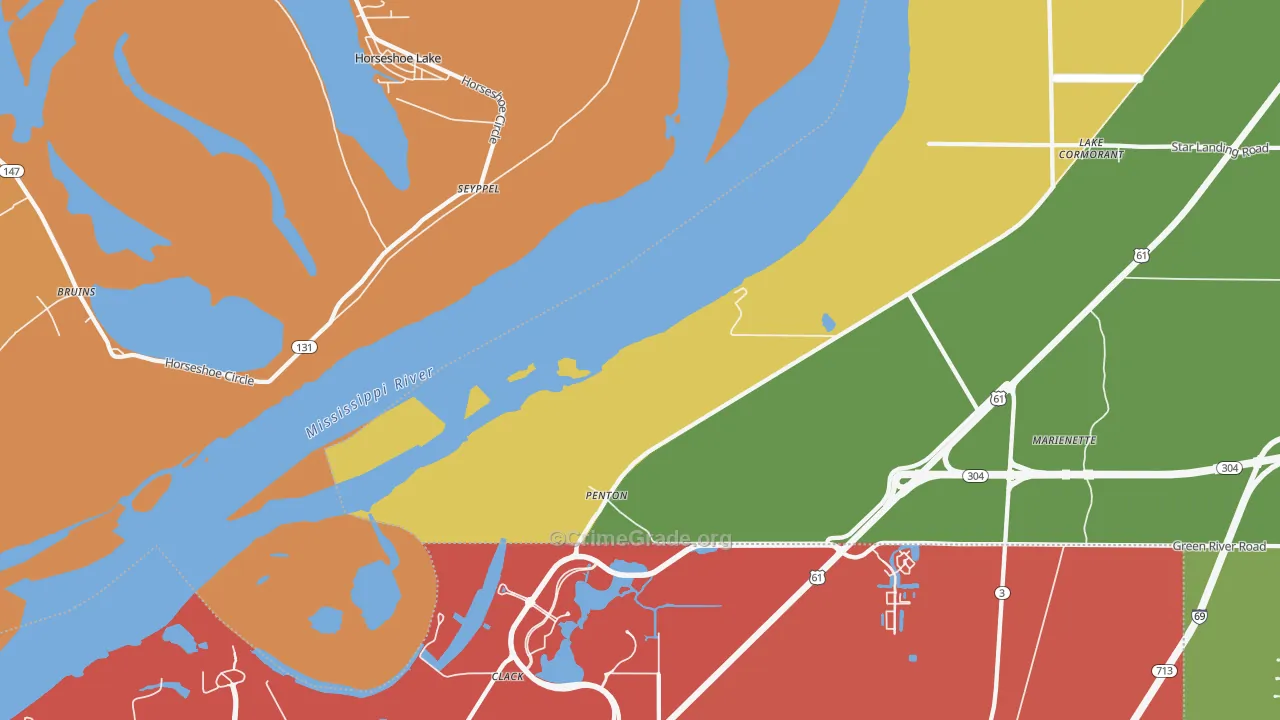 Clack, MS Map of Theft Rates