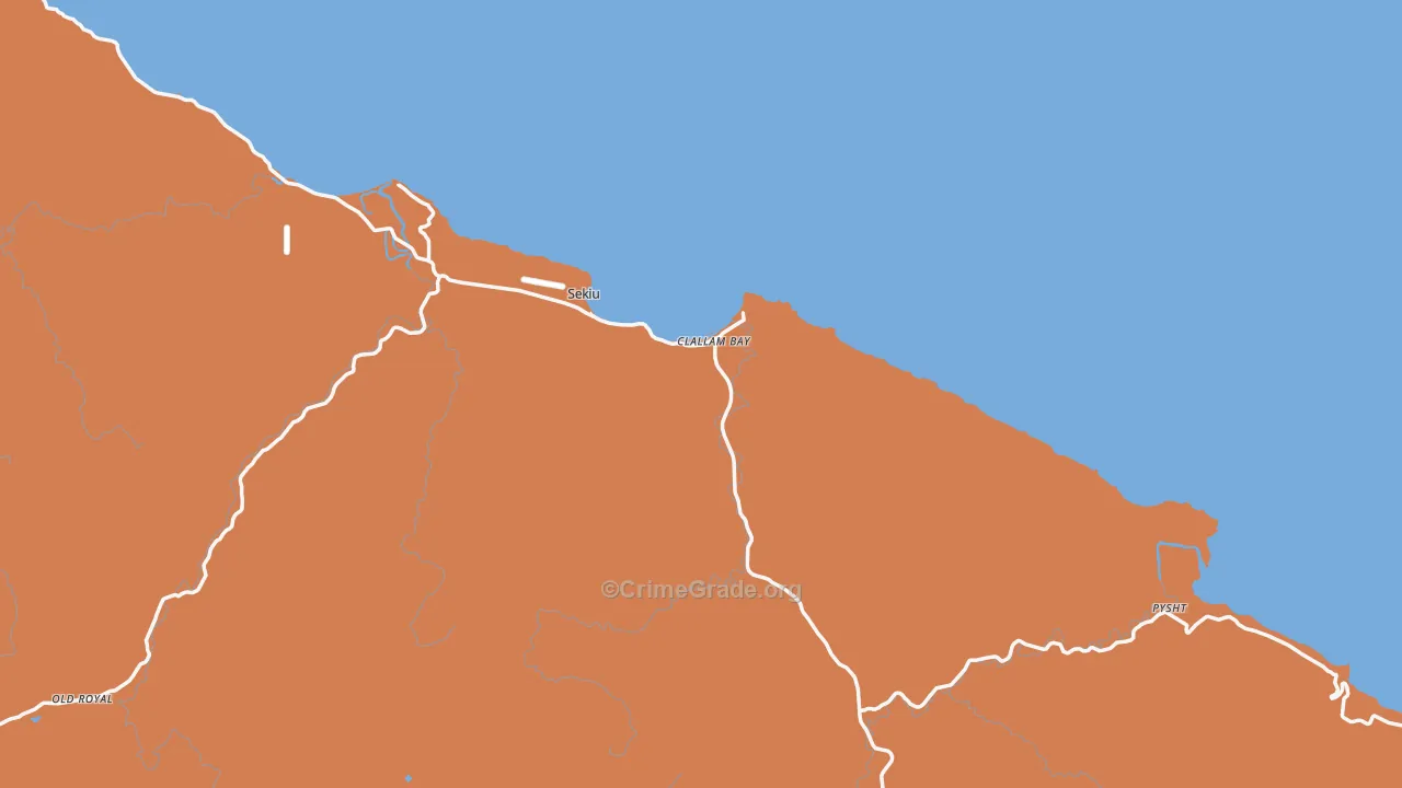 Clallam Bay, WA Map of Theft Rates