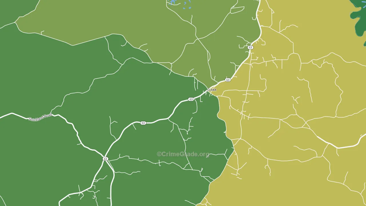 Clara, MS Map of Theft Rates