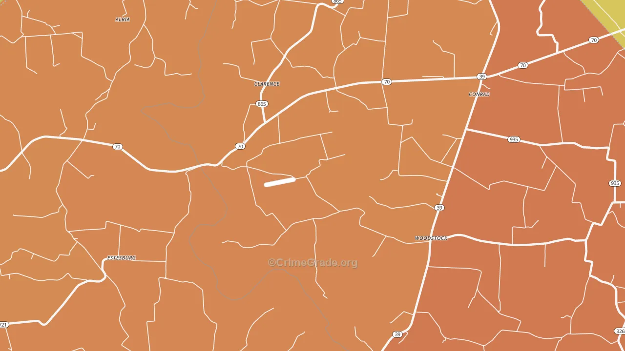 Clarence, KY Map of Theft Rates