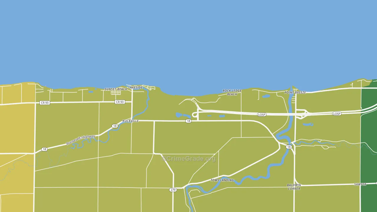 Clarendon, NY Map of Theft Rates