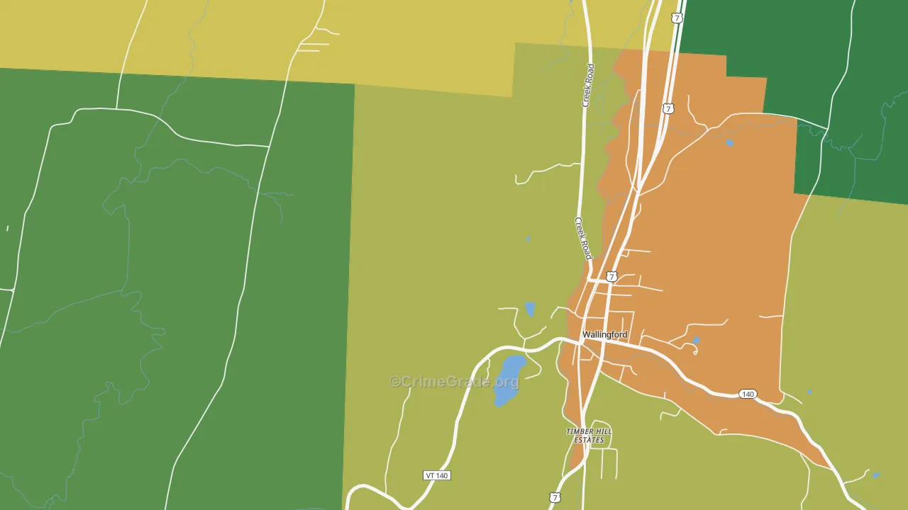Clarendon, VT Map of Theft Rates