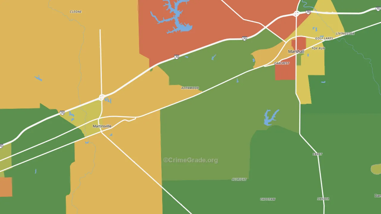 Clark County, IL Map of Theft Rates