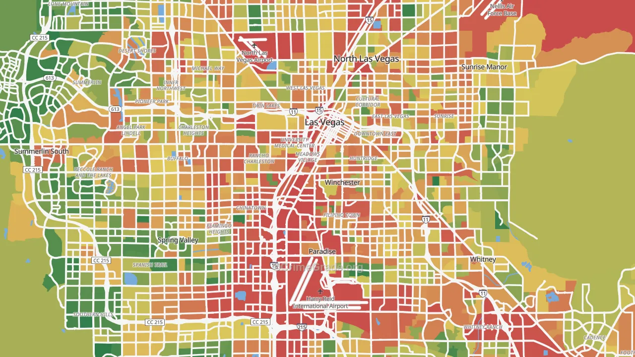 Clark County, NV Map of Theft Rates