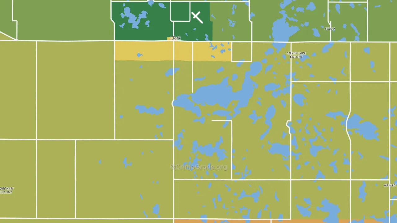 Clark County, SD Map of Theft Rates